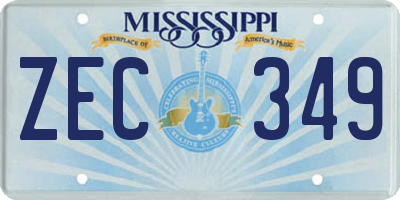 MS license plate ZEC349