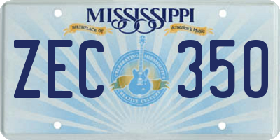 MS license plate ZEC350