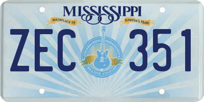 MS license plate ZEC351