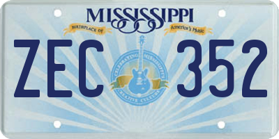 MS license plate ZEC352
