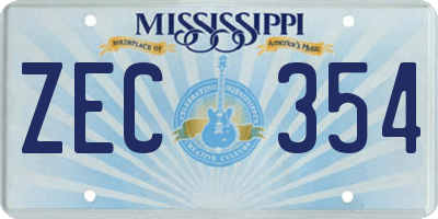 MS license plate ZEC354