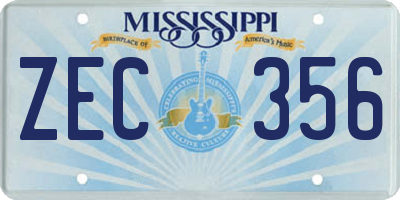 MS license plate ZEC356