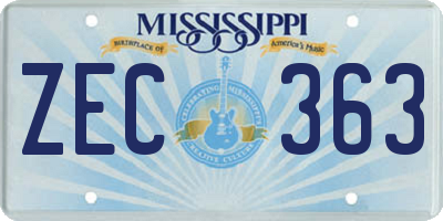 MS license plate ZEC363