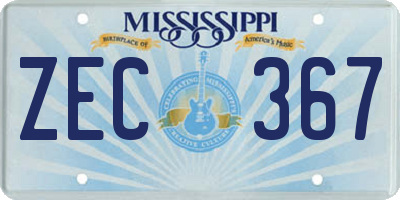 MS license plate ZEC367