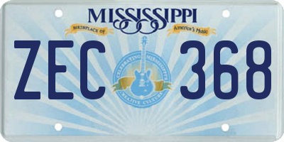 MS license plate ZEC368