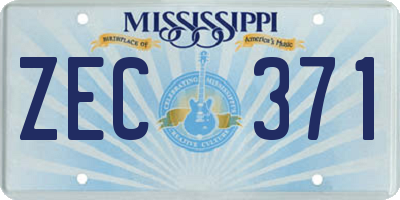 MS license plate ZEC371