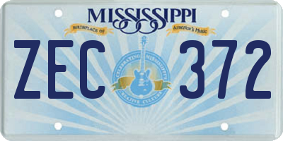 MS license plate ZEC372