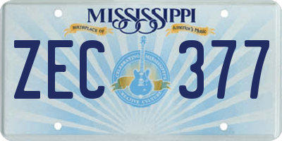 MS license plate ZEC377