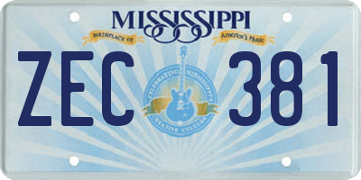 MS license plate ZEC381