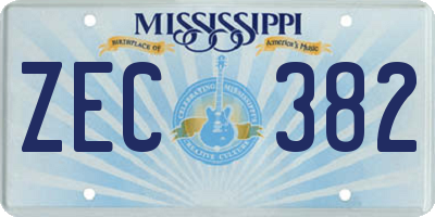MS license plate ZEC382