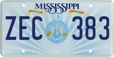 MS license plate ZEC383