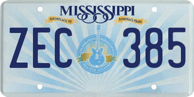 MS license plate ZEC385