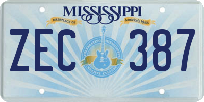 MS license plate ZEC387