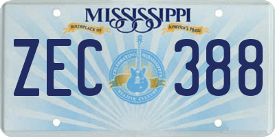 MS license plate ZEC388