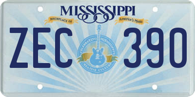 MS license plate ZEC390
