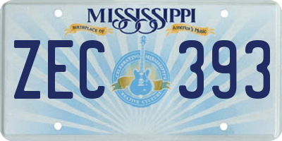 MS license plate ZEC393