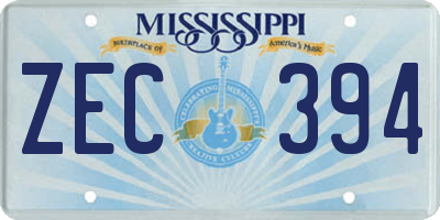 MS license plate ZEC394