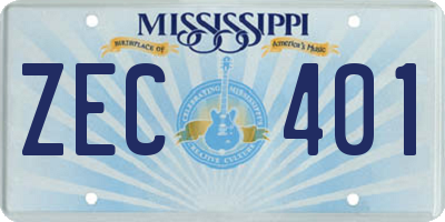 MS license plate ZEC401