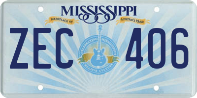 MS license plate ZEC406
