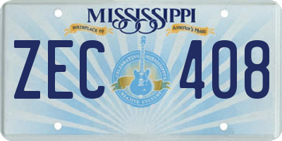 MS license plate ZEC408