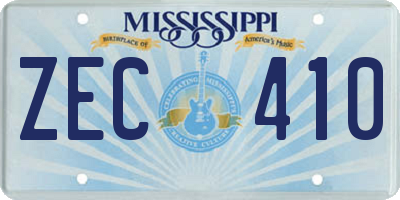 MS license plate ZEC410