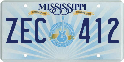MS license plate ZEC412