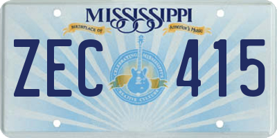 MS license plate ZEC415