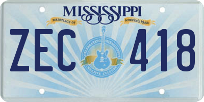 MS license plate ZEC418