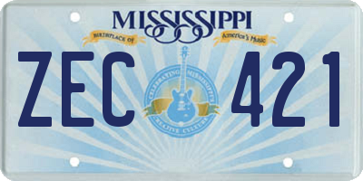 MS license plate ZEC421