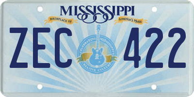 MS license plate ZEC422