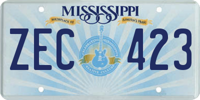 MS license plate ZEC423