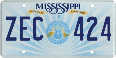 MS license plate ZEC424