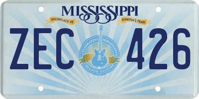MS license plate ZEC426