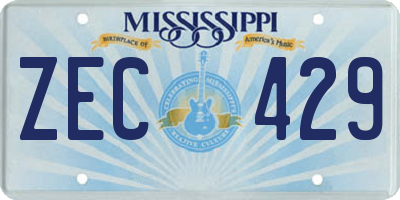 MS license plate ZEC429