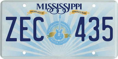 MS license plate ZEC435