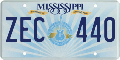 MS license plate ZEC440