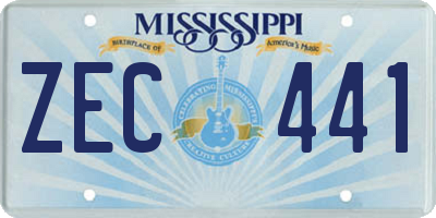MS license plate ZEC441