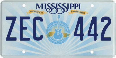 MS license plate ZEC442