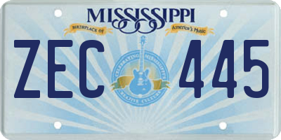 MS license plate ZEC445