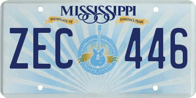 MS license plate ZEC446