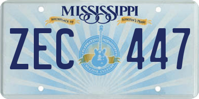 MS license plate ZEC447