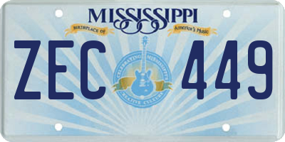 MS license plate ZEC449