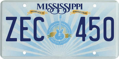 MS license plate ZEC450
