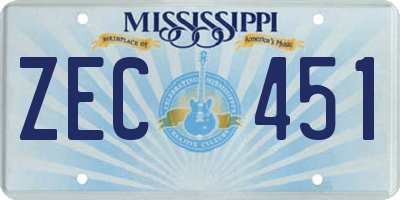 MS license plate ZEC451