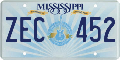 MS license plate ZEC452