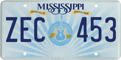 MS license plate ZEC453
