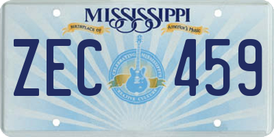 MS license plate ZEC459