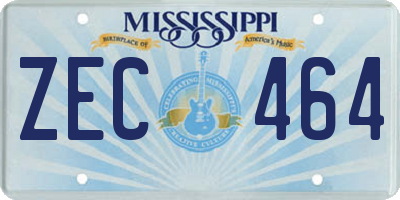 MS license plate ZEC464
