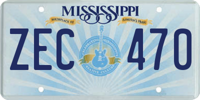 MS license plate ZEC470