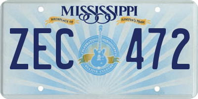 MS license plate ZEC472